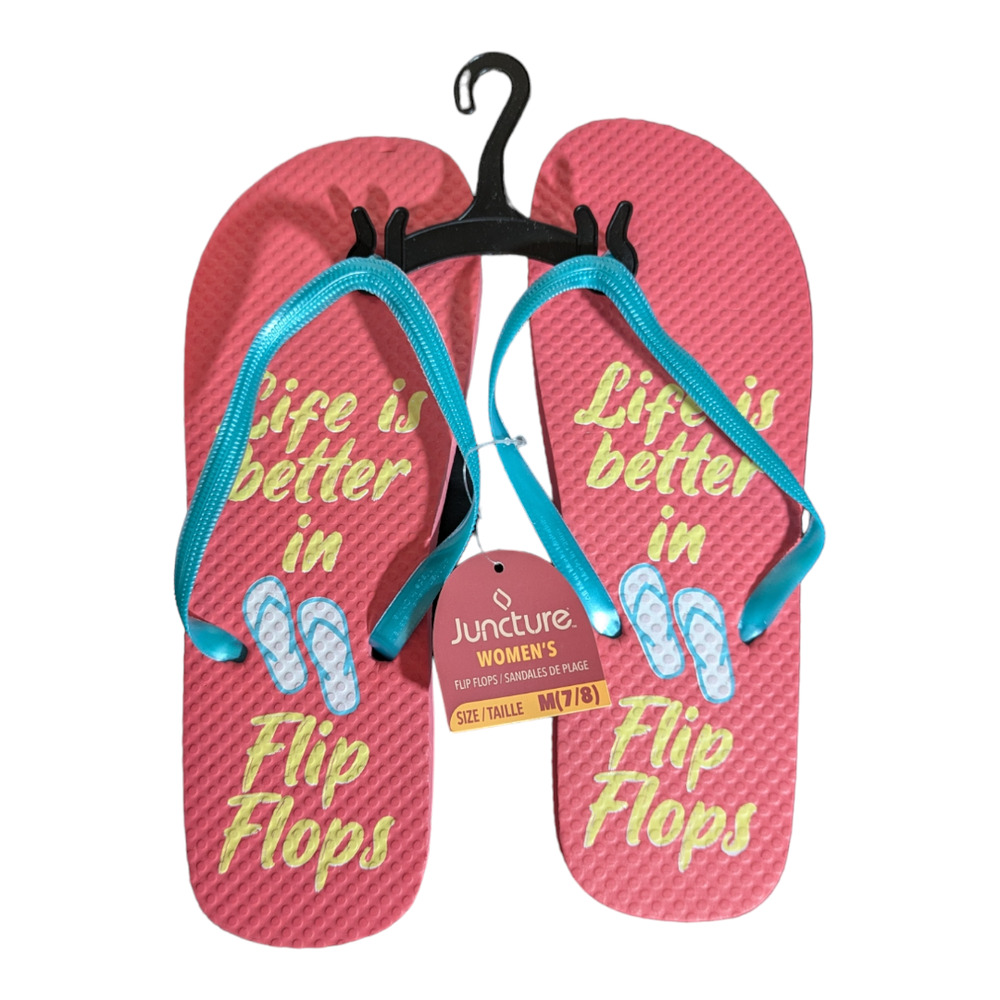Women's Sandals Size M  7/8 Life Is Better In Flip Flops